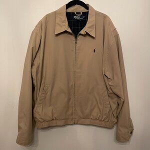 Vintage 90s Polo Ralph Lauren Harrington Jacket XL Khaki Tan Golf Casual see pho